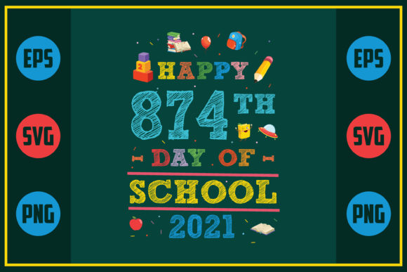 Celebrating 874th Day of School with Embroidery